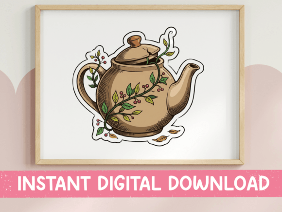 Botanical Illustrated Teapot Sticker Review