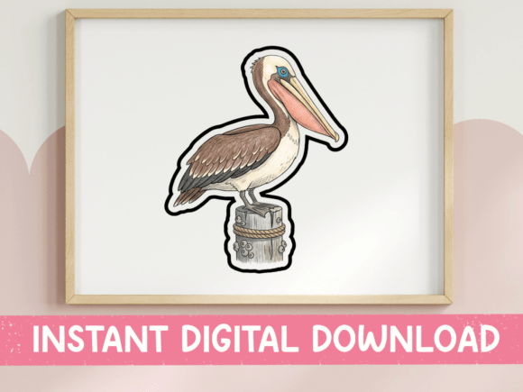 Brown Pelican on Dock Post Sticker Review