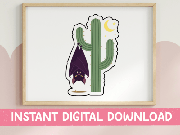 Cactus Bat Desert Night Sticker Print Review