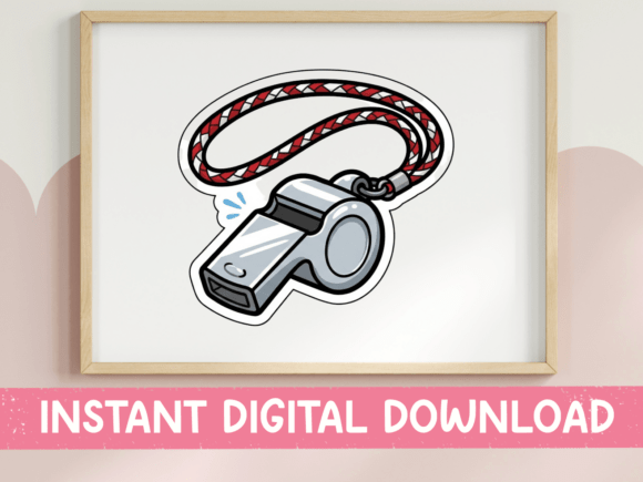 Coach Whistle Red Lanyard Sticker Review
