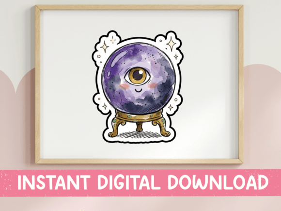 Crystal Ball Eye Mystical Sticker Design