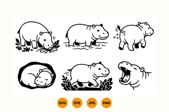 Cute Hippo SVG Clipart Pack Review
