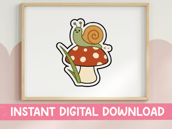 Cute Snail on Mushroom Sticker Embroidery Review