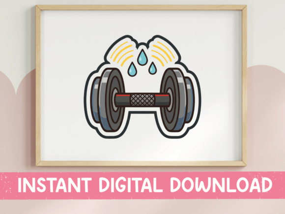 Dumbbell Sticker Gym Workout Design Review