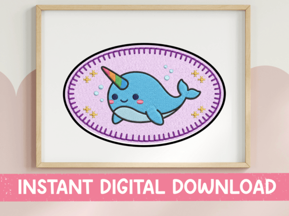 Kawaii Narwhal Oval Patch Sticker Review