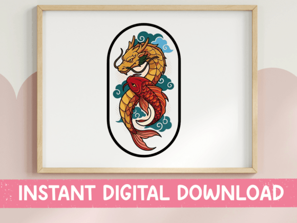 Koi Dragon Japanese Art Sticker Review