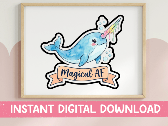 Magical AF Narwhal Watercolor Sticker Review