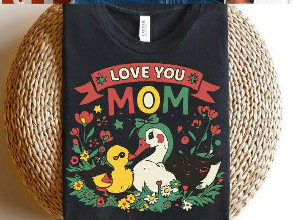 Mother s Day Duck Illustration Png , Svg