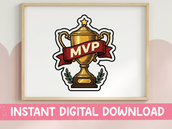 MVP Trophy Gold Award Sticker Design Review