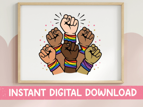 Pride Fists Rainbow Wristbands Sticker Review