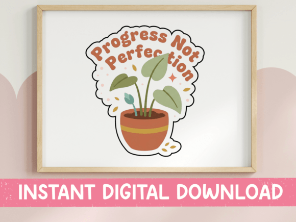 Progress Not Perfection Plant Sticker Review