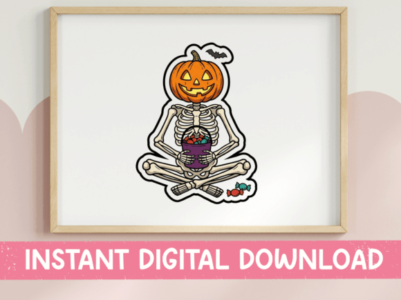 Pumpkin Head Skeleton Candy Sticker Embroidery Review