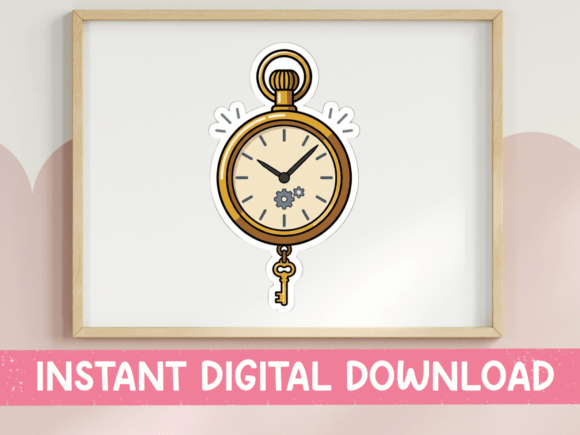 Steampunk Pocket Watch Key Sticker Embroidery Review