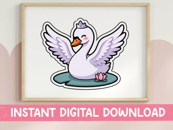 Swan Princess Kawaii Sticker Design Review