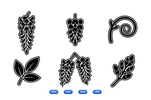 Wisteria Floral SVG Icons