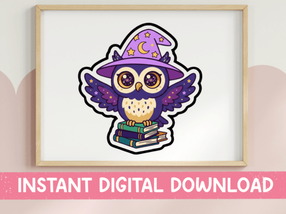 Wizard Owl Books Kawaii Sticker Design Review